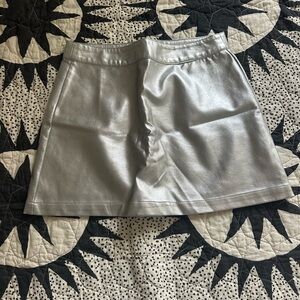 Forever 21 Silver Metallic Mini Skirt